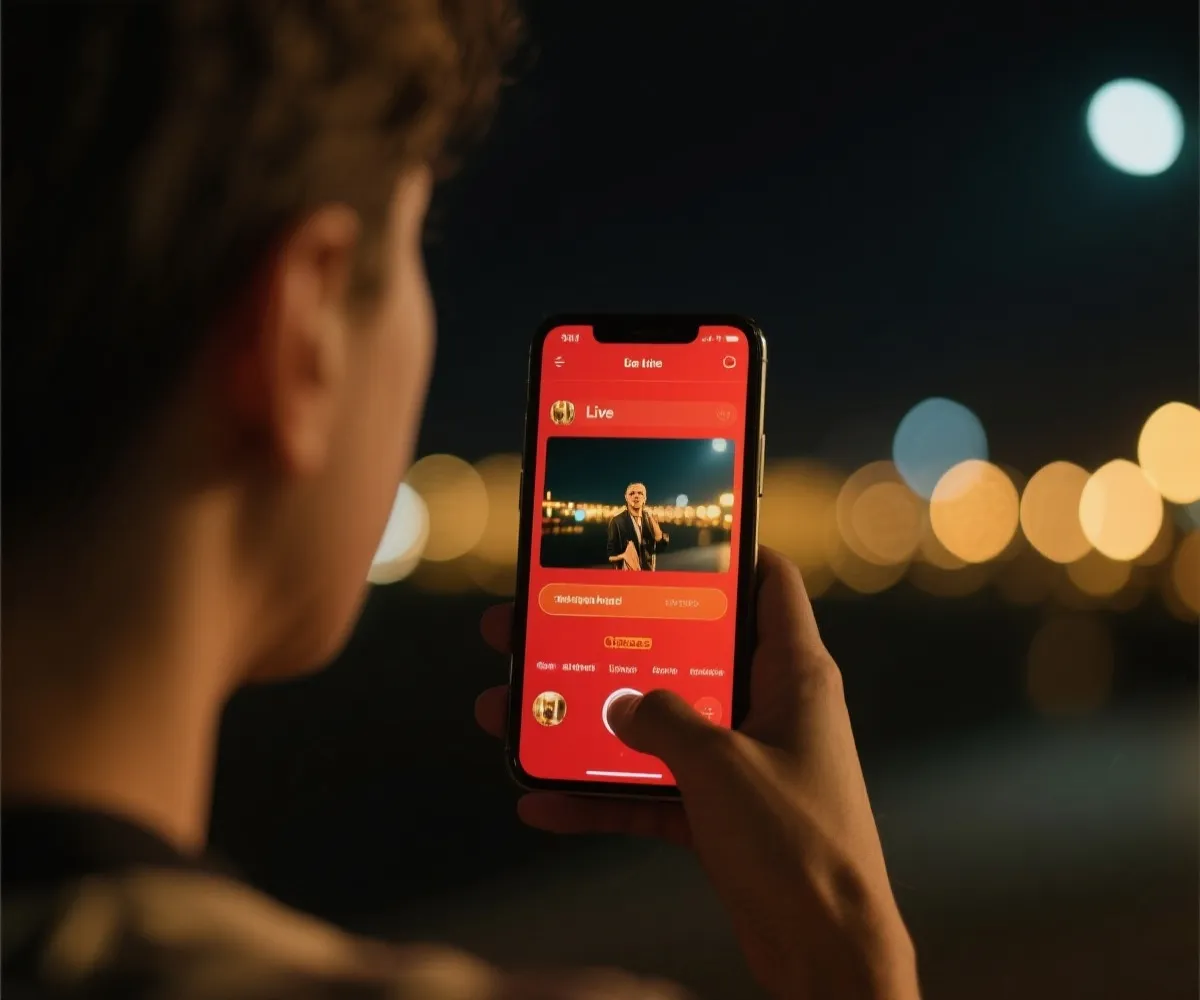 手机观看直播场景示意图
